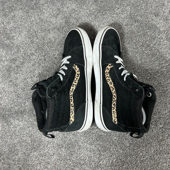 Vans Filmore Hi Vangaurd Missy Youth Size 6 Cheetah Black Skate Shoes Used - Picture 7 of 11